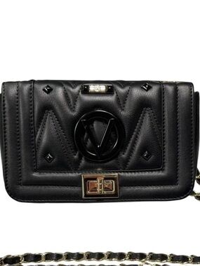 Valentino Black Quilted Leather Crossbody with Gold Accent new without tags